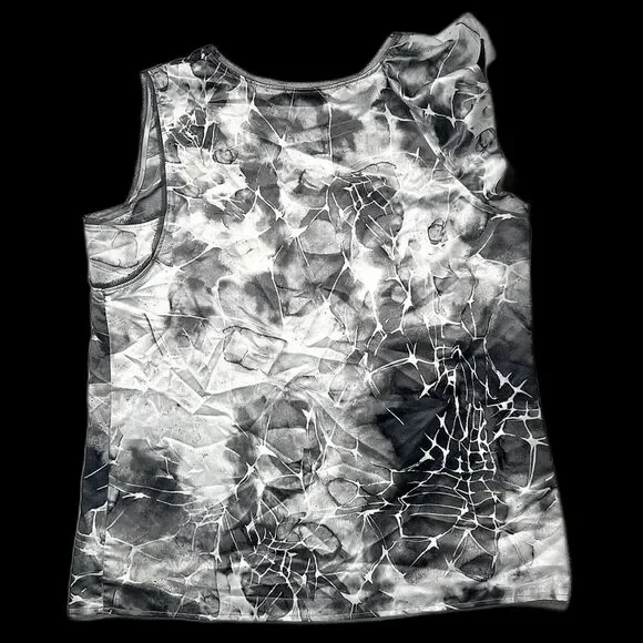 Simply Vera Vera Wang Women’s Floral Print Top Black and Gray Size L - Picture 2 of 10